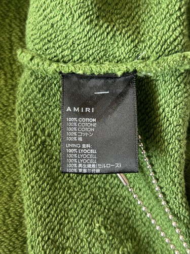 Amiri Green & Black Core Logo Shotgun Zip Up Hoodie - Picture 4 of 5