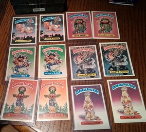 LOT OF 12 GARBAGE PAil KIDS CARD STICKERS  TOPPS 1987 A AND B