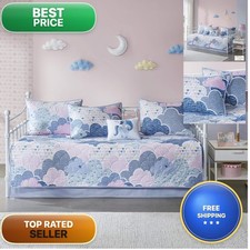 Intelligent Design Kids Cotton Playful Blue Daybed Cover Set 6pc