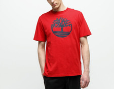 NWT Timberland Mens Red Crew Neck Regular Fit...