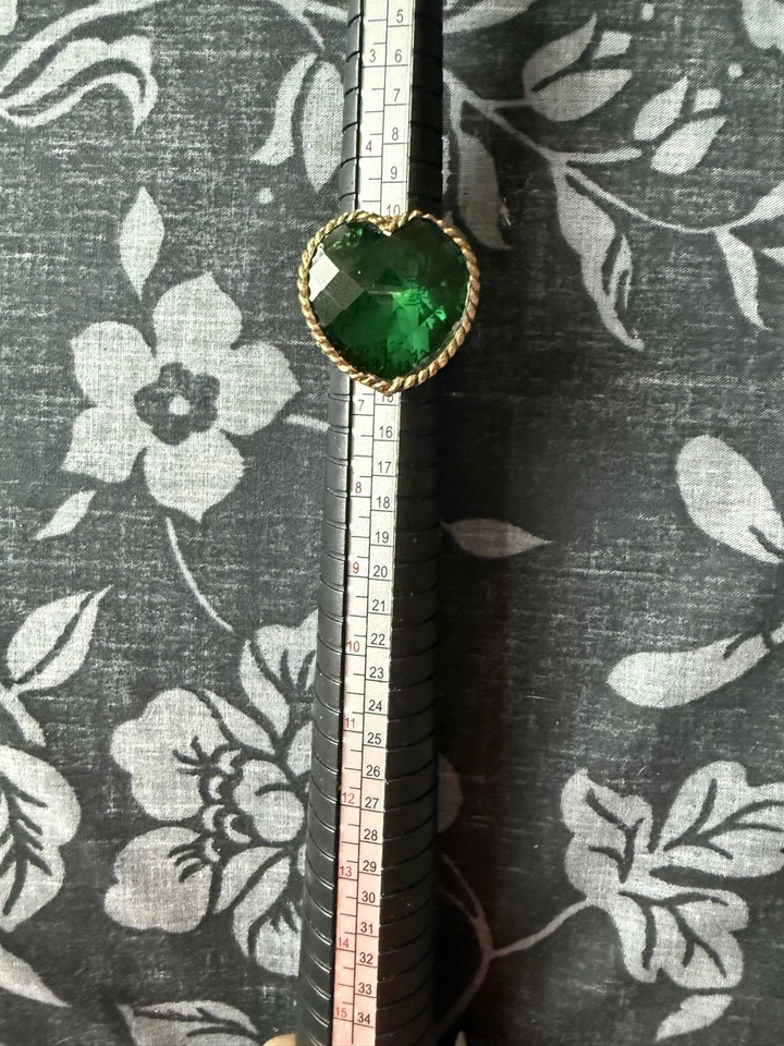 Sajen Bronze Ring by Marianna and Richard Jacobs Amore Heart Shape Green Quartz - Image 3 of 4