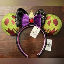 Disney- Parks Poison Apple Evil Queen Snow White Minnie Mouse Ears Headband Cos