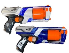 Lot of 2 Nerf N-Strike Elite Strongarm Blasters - White/Blue - Tested  Working