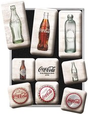 Nostalgic-Art - 9tlg. Kraft Kühlschrank-Magnet-Set - Coca-Cola Bottle Timeline