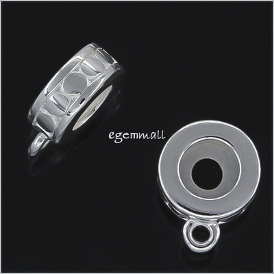 Sterling Silver Dot Pattern European Bracelet Connector Stopper Bead 8mm #51786