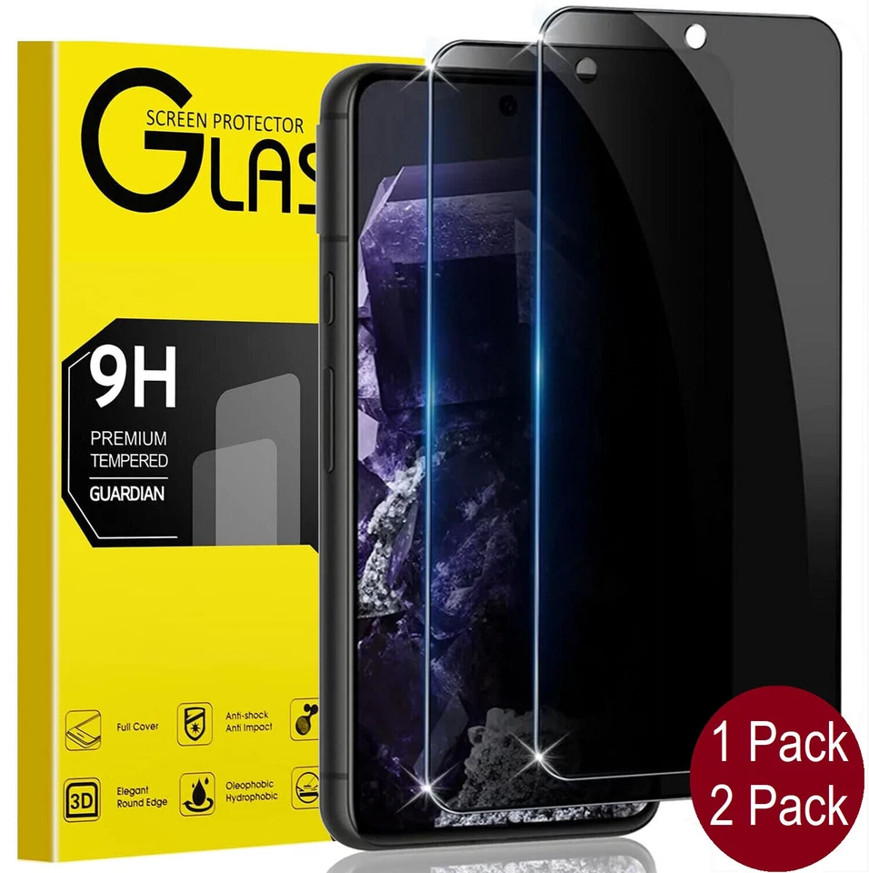 Privacy Screen Protector Tempered Glass for Google Pixel 6/7A/8 Pro/9A/10 Pro XL - Image 2 of 4