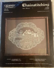 Charmin Chain Stitching Needlepoint Winter 35-70 Kit Sleigh Mountains Vintage