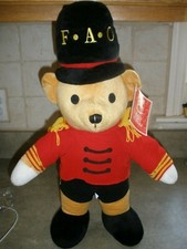 NEW FAO Schwarz Medium Soldier Bear Plush in Uniform 19" P36