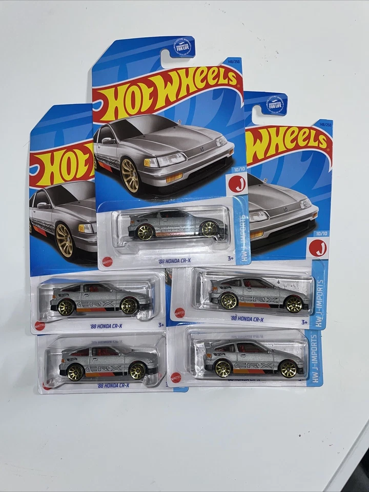 Lote de 5 fundas Hot Wheels 88 Honda CR-X J-Imports 1988 CRX JDM G H 2023 Foto 4 de 4
