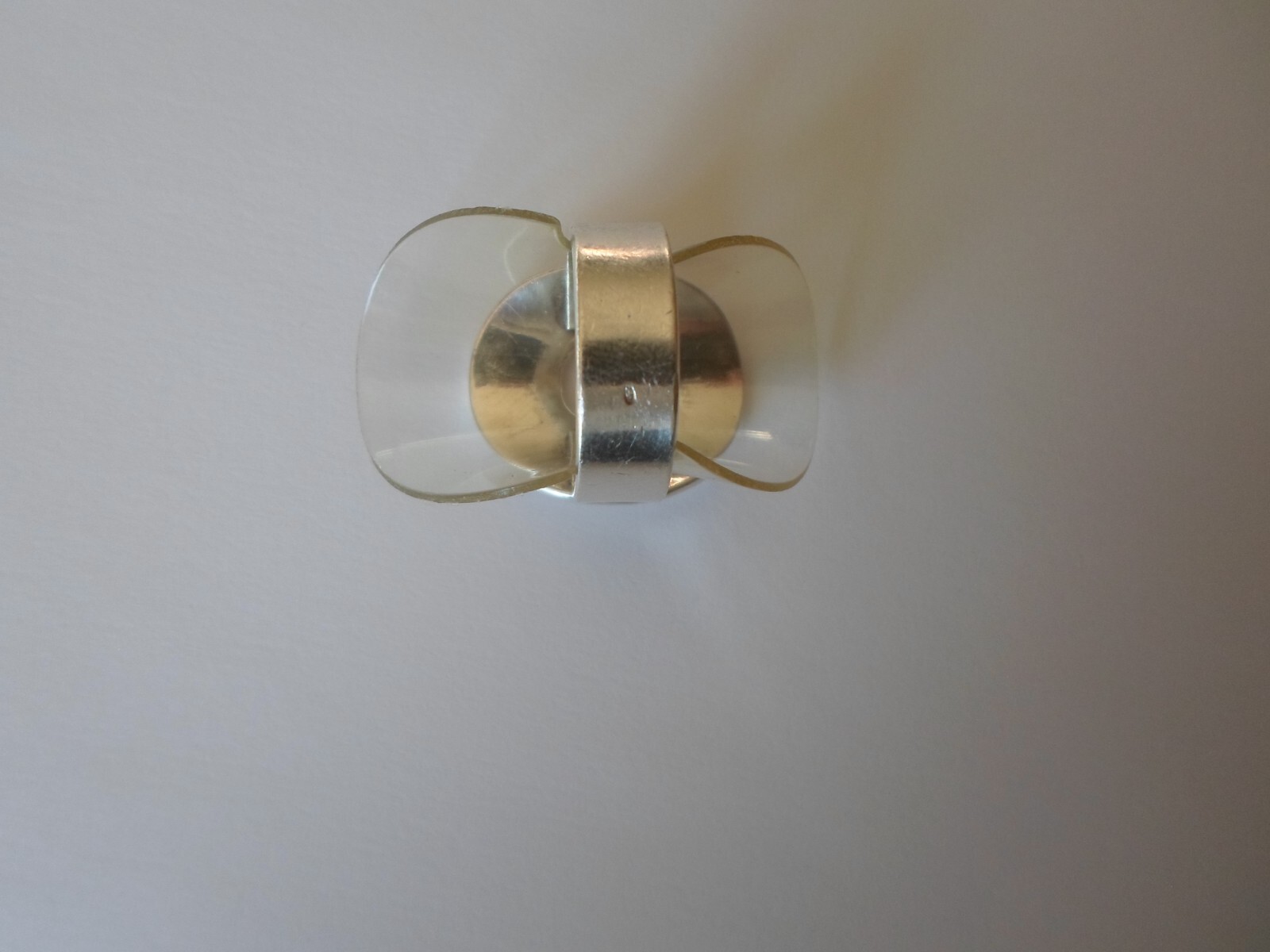 solid silver ring, openwork and hammered circle, … - image 6