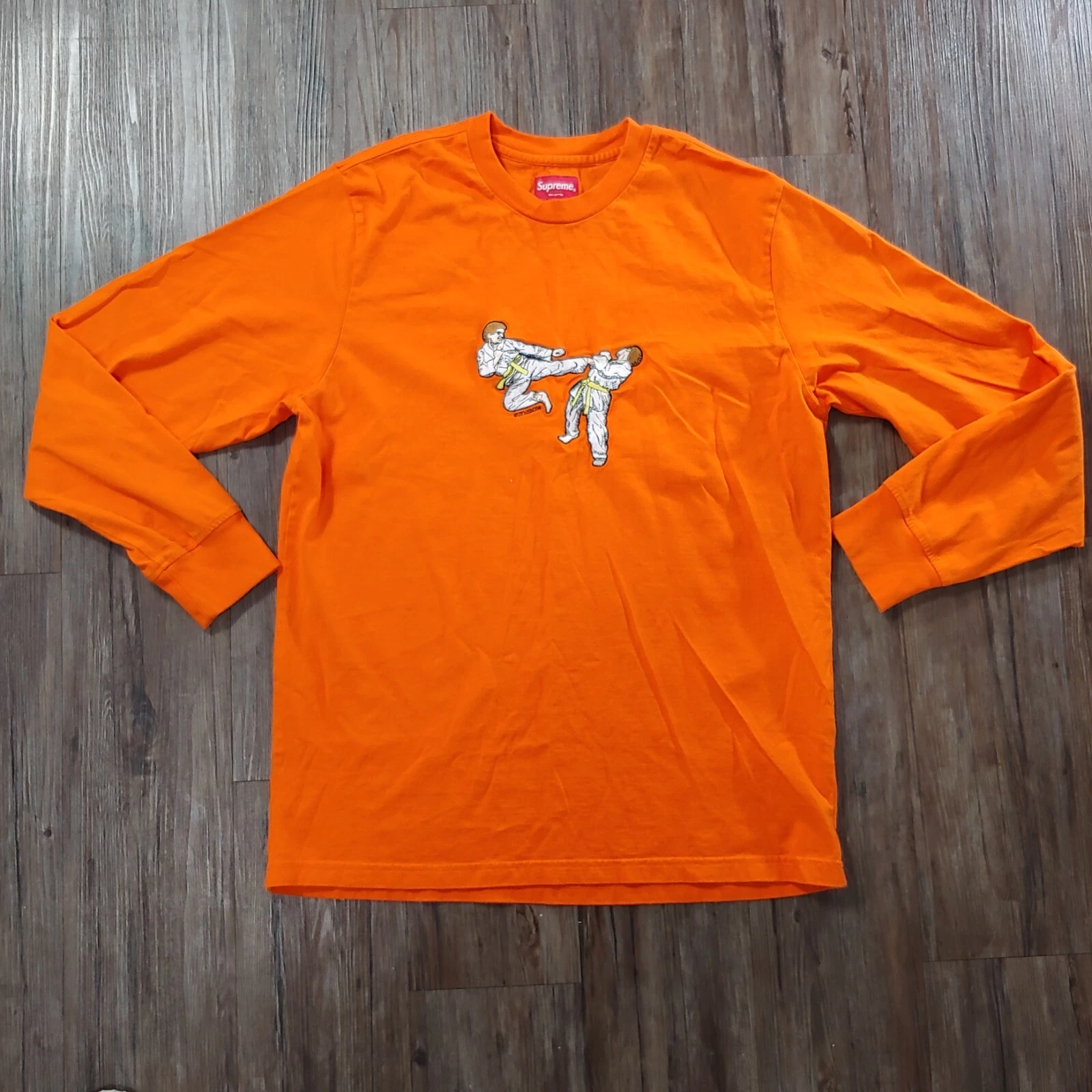 Tee shirt manches longues Supreme SS18 Karaté orange homme taille M 100% authentique