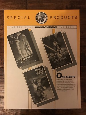 1985 Vintage ''STAR WARS/LUCASFILM FAN CLUB'' (SPECIAL PRODUCTS) Order Form, RARE!