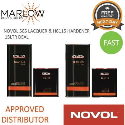 NOVOL SPECTRAL KLAR 565 VHS LACQUER + H6115 FAST HARDENER - 15LTR KIT DEAL