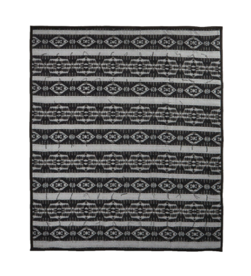 Ralph Lauren RRL Black Cotton Jacquard Quilt Camp Blanket 72