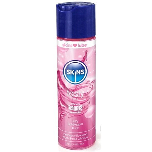 Skins Tasty Bubblegum Flavoured Lubricant Waterbased 1 Bottle (130ml)