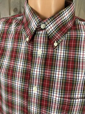 BROOKS BROTHERS Long Sleeve Button Shirt 1818 REGENT Classic Plaid Check XL