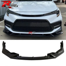 Fit 20-24 Toyota Corolla SE XSE C Style Front Bumper Lip PP Matte Black 3PCS
