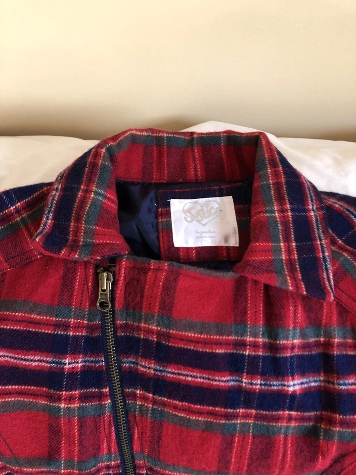 Chaqueta a cuadros Justice Girls talla 16 Foto 2 de 4