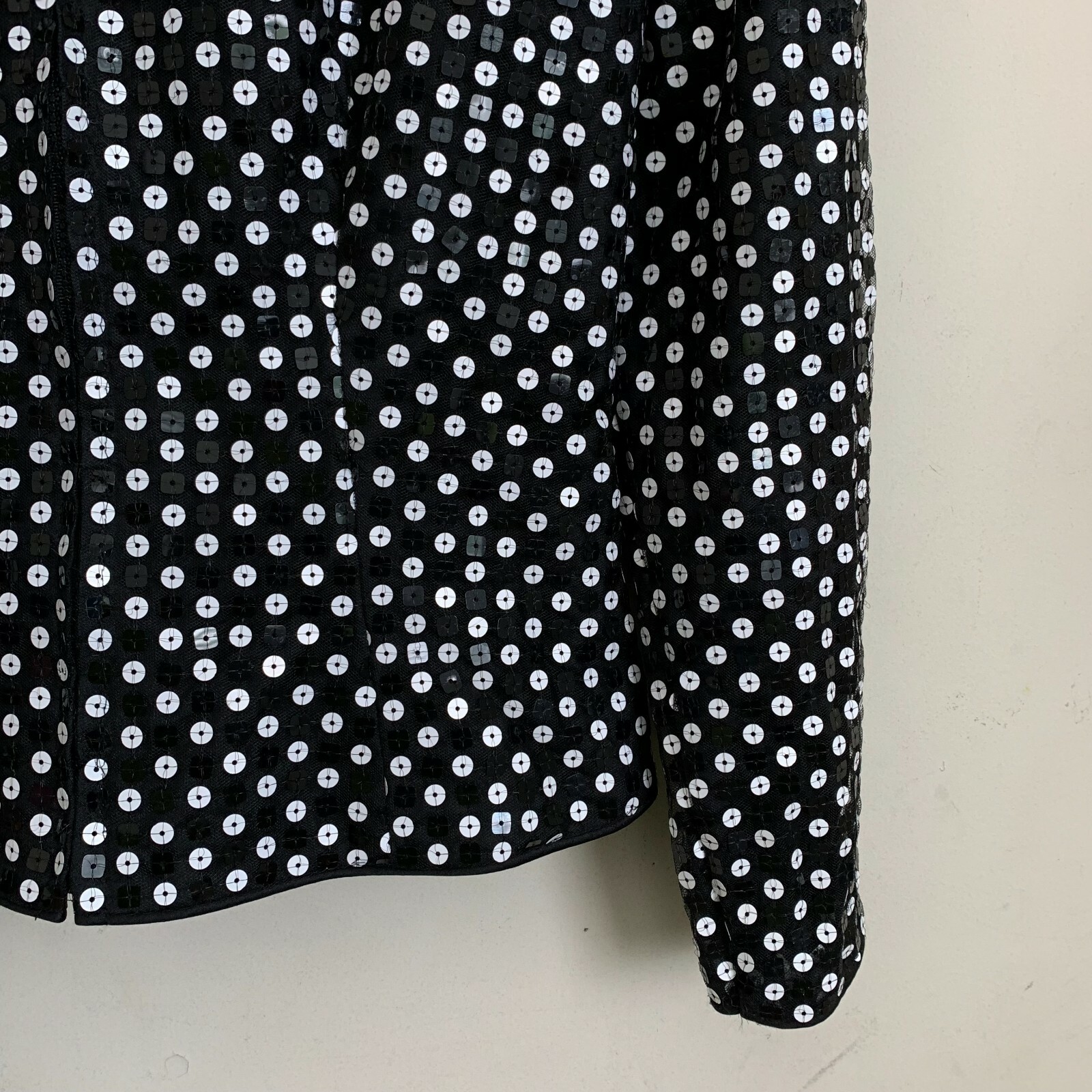 After Five Black Jacket White Sequin Collarless Z… - image 7