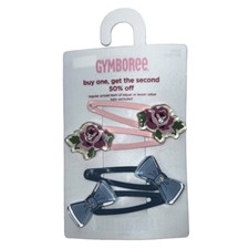 NWT NEW Gymboree La Belle Epoque Bow Flower Snap Hair Clips