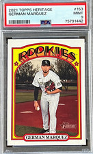 2021 Topps Heritage German Marquez #153 (VERY LOW POP) PSA 9 MINT (ROOKIE CARD)