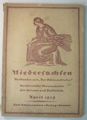 Niedersachsen Monatshefte für Heimat & Volkstum 1929/ 04 Schimmelreiter B8654