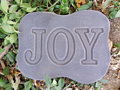 Joy meditation holiday plaque mold plastic concrete plaster garden mould