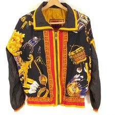 East West Sz Med 80s Women's Track Jacket Red Black Gold Windbreaker Indian