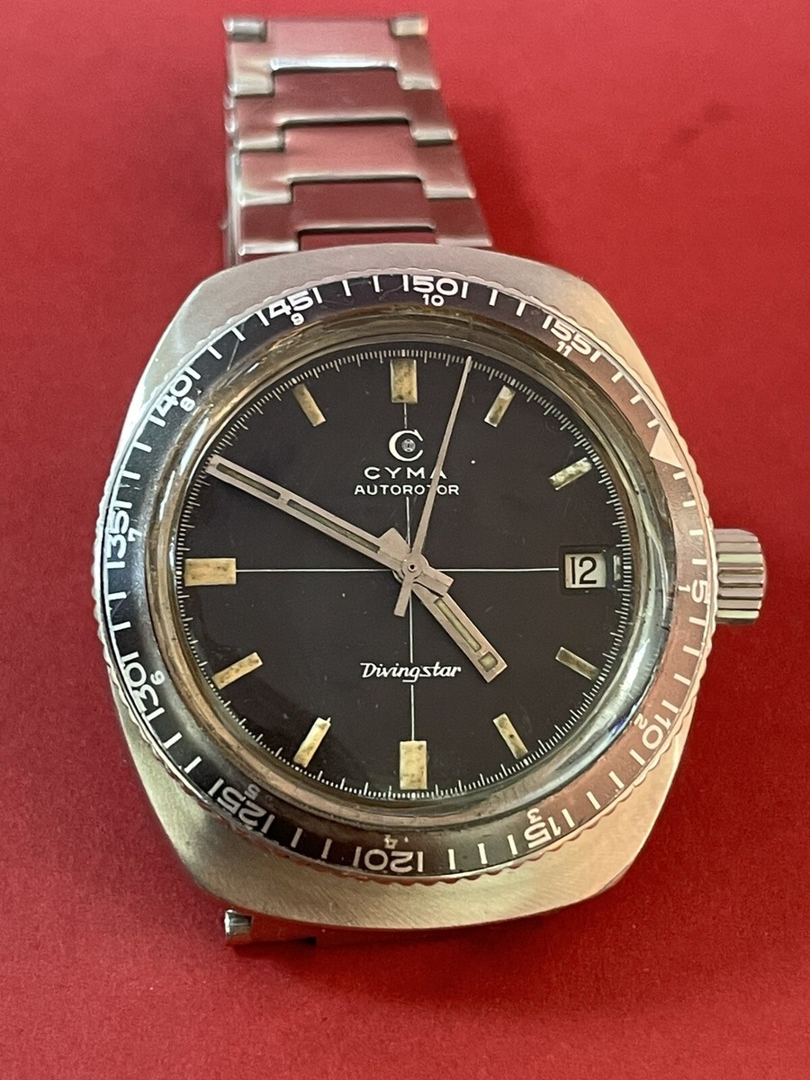 Rare CYMA AUTOROTOR Swiss 'Divingstar Vintage Diving Watch, Cal. R