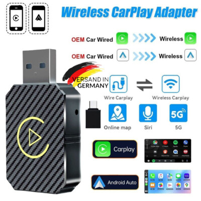 2 in 1 Wireless Carplay Adapter Android Auto Adapter USB Auto Dongle Connect Box