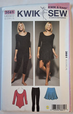 Kwiksew 3661 Misses' Leotard, Leggings and Skirt 