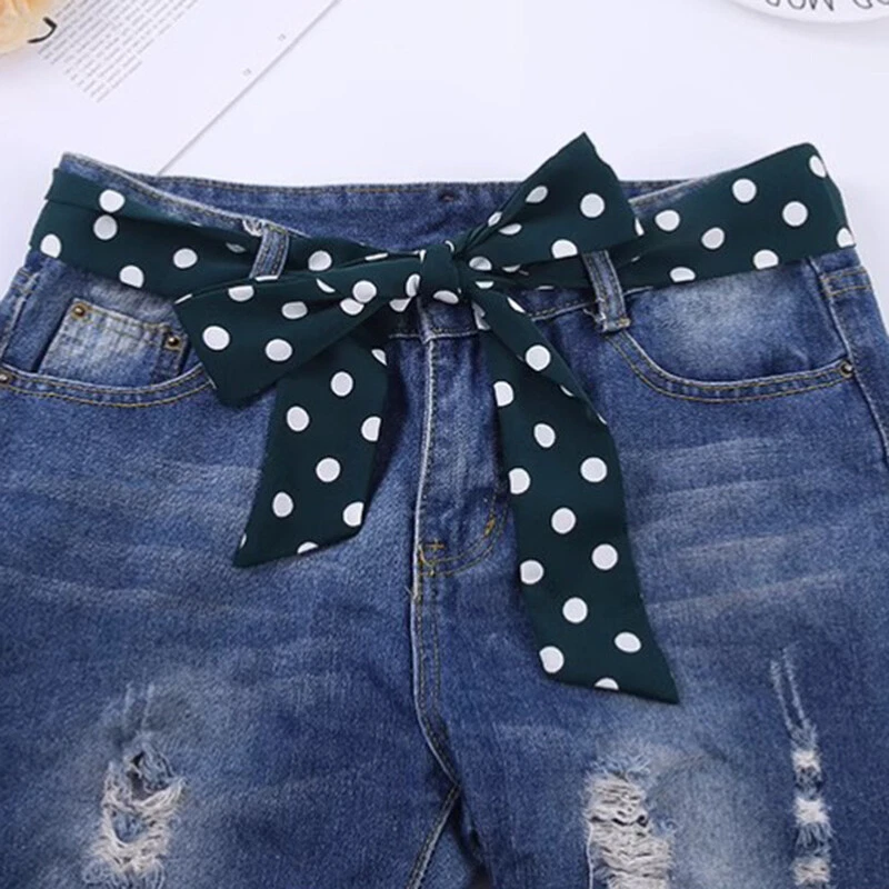 1 pieza Mujeres Chifón Lunares Cintura Cinturón Faja Cinta Cintura para Camisa Vestido Foto 4 de 4