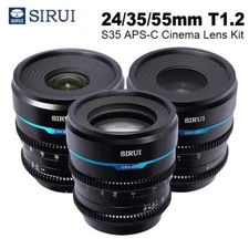 Sirui 24mm 35mm 55mm T1.2 S35 MF Cinema Lens Kit for Sony E Canon RF Fuji X M4/3