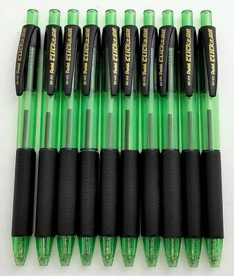 NEW Pentel Click-N-Go Ballpoint Pen GREEN Ink & Barrel BULK 144