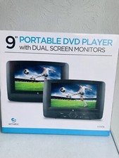Ematic 9" Two Car DVD Players Portable Dual Screen Headrest Video Player Monitor