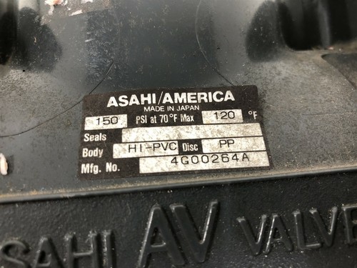 Asahi/America 4G00264A PP Plug Gate Type C Valve 150PSI HI-PVC 3" 80 - Picture 3 of 9