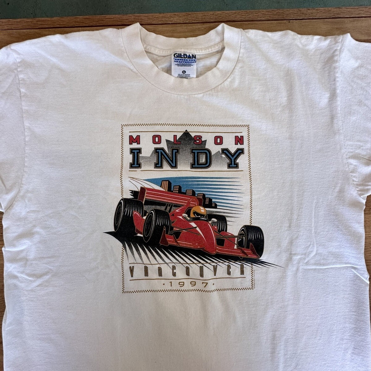Vintage Molson Indy Shirt Sz XL White 1997 F1 Racing Vancouver