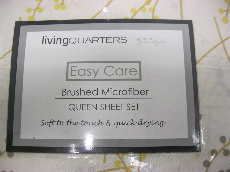 Living Quarters Easy Care Brushed Microfiber Soft Queen Sheet Set Buds Patten eBay