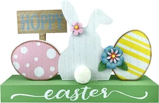 Easter Decorations For The Home Rustic Spring Happy Easter Bunny Wood Sign Block