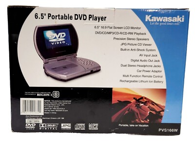 Kawasaki Portable DVD Player DVD/CD/MP3/CD-R/CD-RW Playback Remote