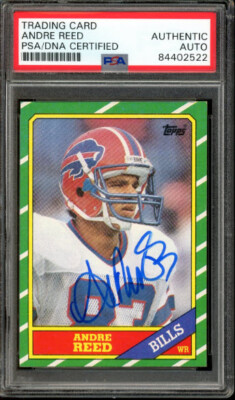 Andre Reed Bills Autographed Signed 1986 Topps Rookie Card #388- PSA ...