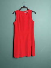Calvin Klein Jeans Dress Women’s Vibrant Red Knee length Pleats Size S VGC (254)