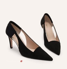 BODEN 'SUEDE CUT OUT COURT POINT HEELS' IN BLACK MSRP 199