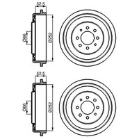 2X Bosch 228,6Mm Bremstrommeln Hinten Passend FÜR Renault 18 21 25 Clio Espace