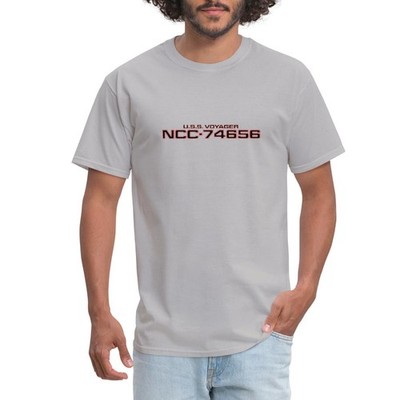 NCC 74656 Voyager Starship Exploration Art Men's T-Shirt