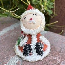 Vintage Christmas Santa Cardboard Felt 1960s Japan figurine Kitch 5