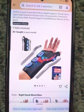 Featol Carpal Tunnel Wrist Brace Night Support Right Hand Size S/m Black Blue
