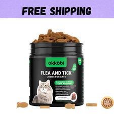 Flea and Tick Prevention for Cats Chewable - 200 Chews - Feral Cat Flea  Tick C