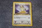 Meowth Pokemon Card 1st Edition 56/64 Jungle Card, Vintage 1999 Pokemon TCG