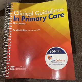CLINICAL GUIDELINES IN PRIMARY CARE 3rd Ed Spiral by Amelie Hollier DNP PB